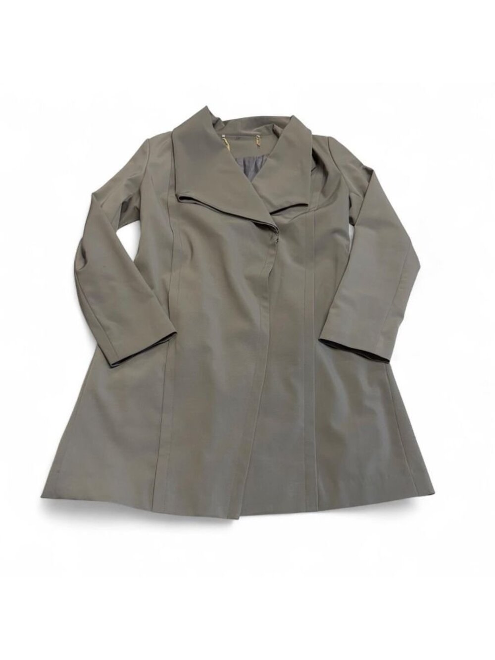 Trina Turk Collared Gray Trench Coat Women's 12 Designer Classy Fall Winter